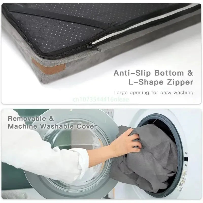 Double-sided waterproof leather dog bed for small medium dogs, bite-resistant removable crate mat, XS-XXL