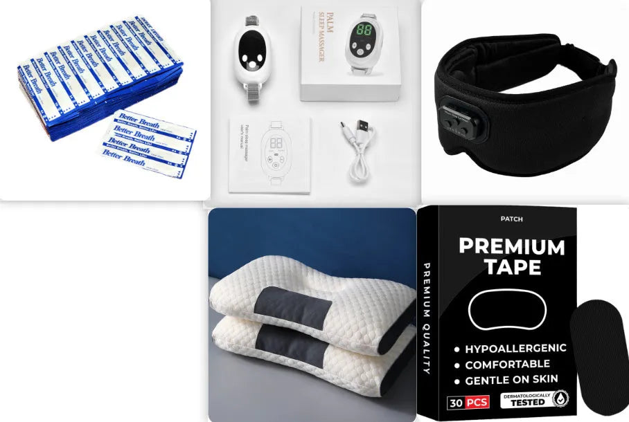 White USB rechargeable sleep aid device with handheld remote control and adjustable intensity settings