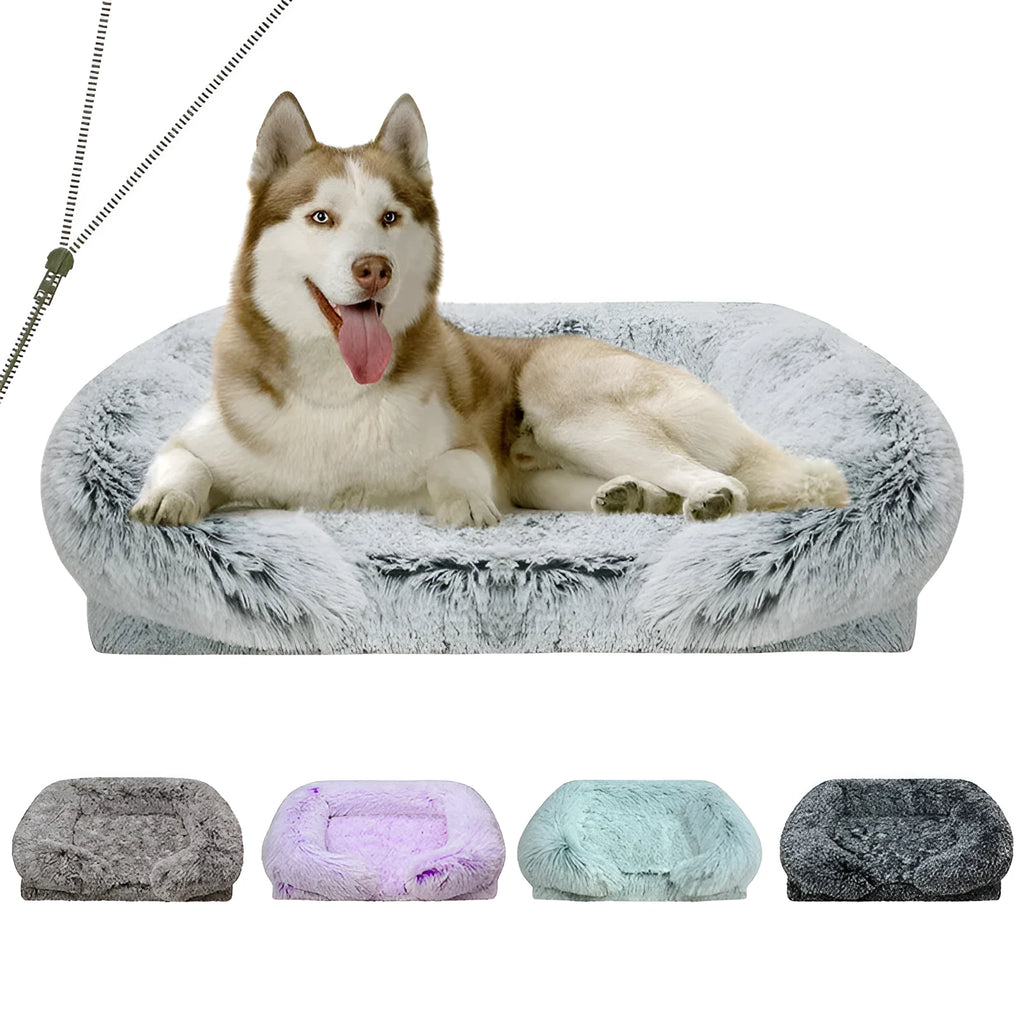 Square dog pet bed in gradient colour, removable and washable cloth design, sizes S M L
