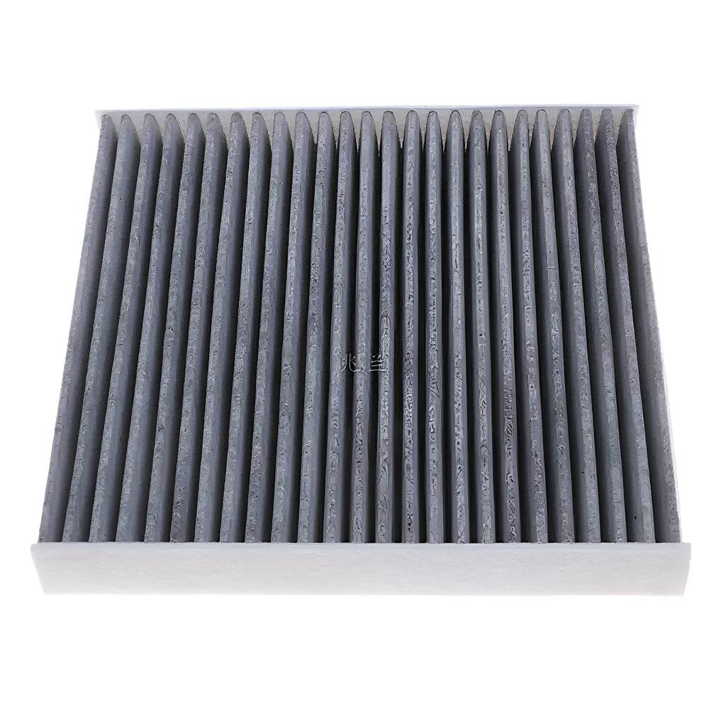Grey plastic air conditioning filter grid for Geely cars measuring 215mm by 210mm by 30mm.