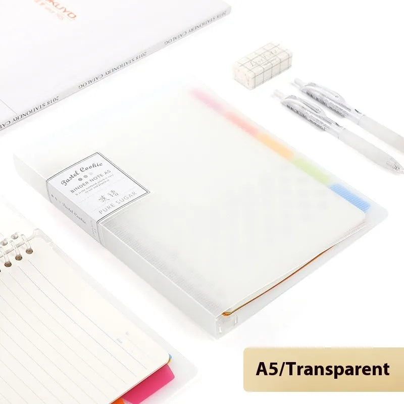 Refillable spiral notebook in A5 and B5 sizes with colourful PP cover options