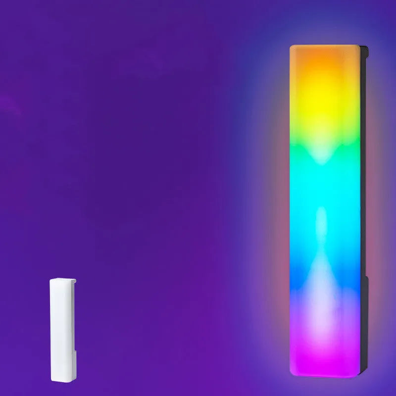 Black and white 3D RGB music voice-activated table-top ambiance lamp with USB cable