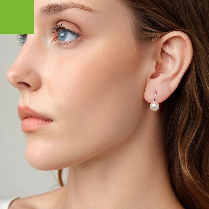 Romantic pearl earrings in 925 sterling silver for women BSE1214 colour silver tone