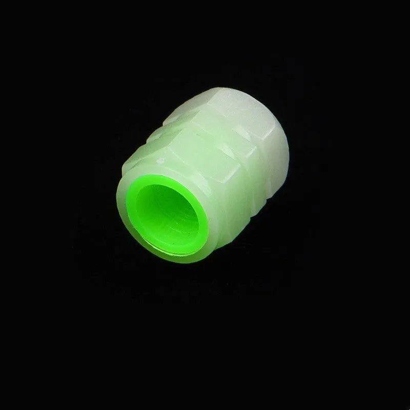 Rubber luminous car valve caps with 16mm length and universal vehicle fit