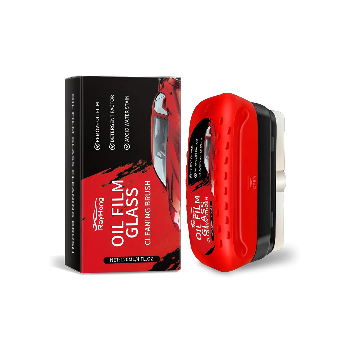 Oil film glass cleaning brush with 120ml water-based formula and nano coating applicator for windscreens and windows
