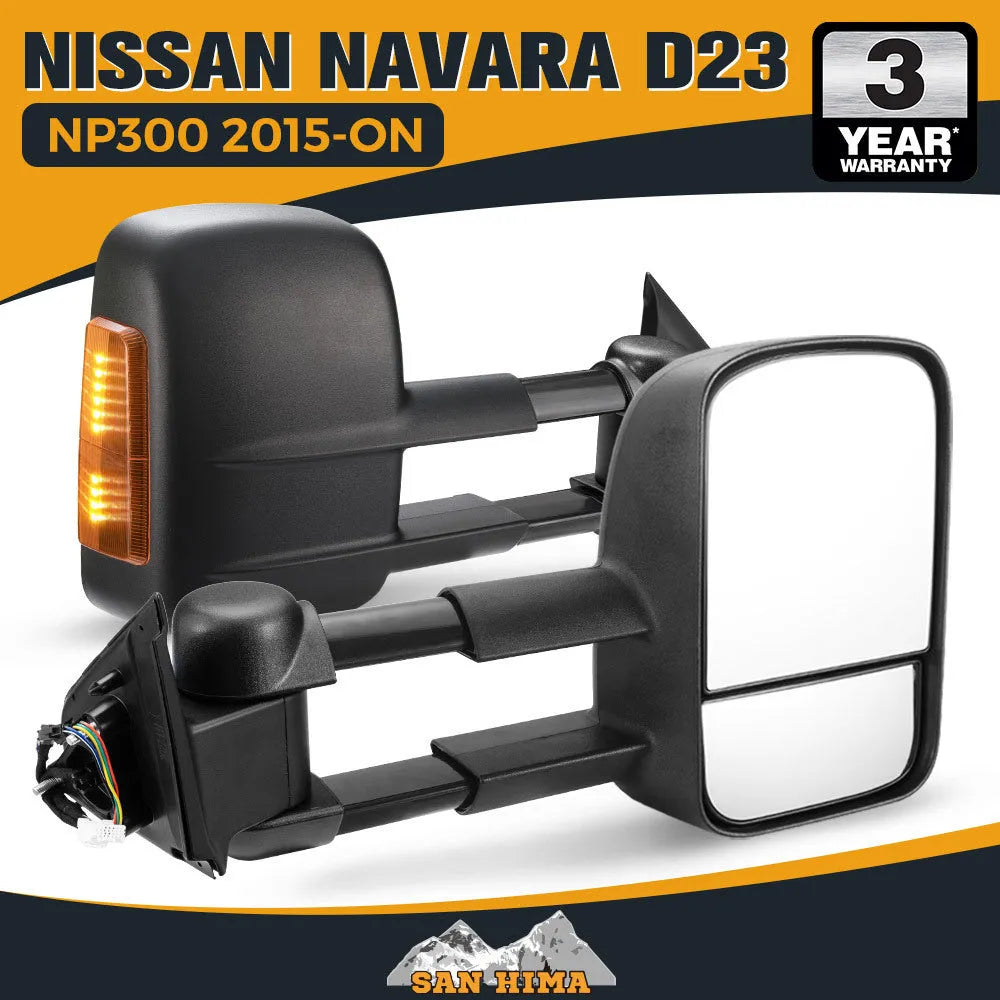 Black electric exterior rear view mirror for Nissan NP300 D23 2015 onward model