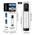 Male masturbation device with a grey electric training pump unit made from ABS and TPE plastic.
