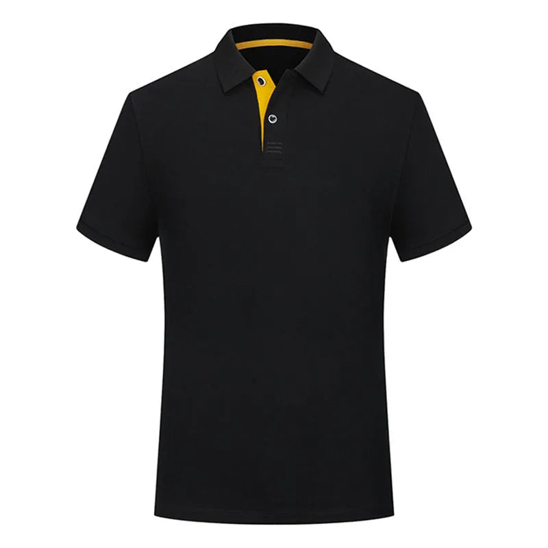 Solid colour cotton polo collar casual T-shirt in multiple colours for summer daily wear