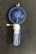 Personalised plastic handheld fan in choice of colours showing name customisation and compact 20cm size.