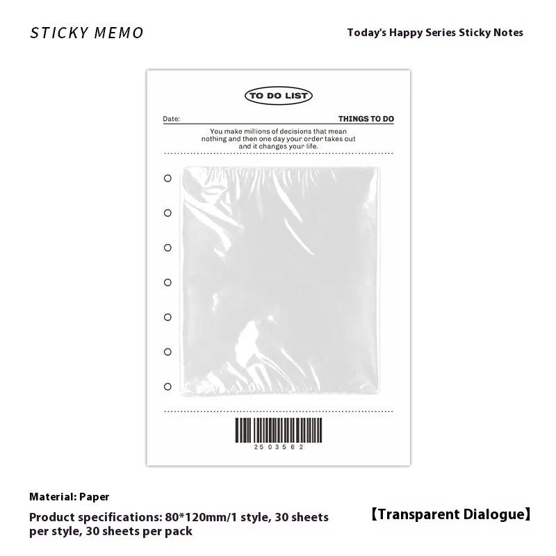 Happy Series non-adhesive message notepad showing one of four colourful cover designs, A6 size 120x80mm.