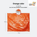 Large orange and army green waterproof raincoat for cross-country running and marathon training.