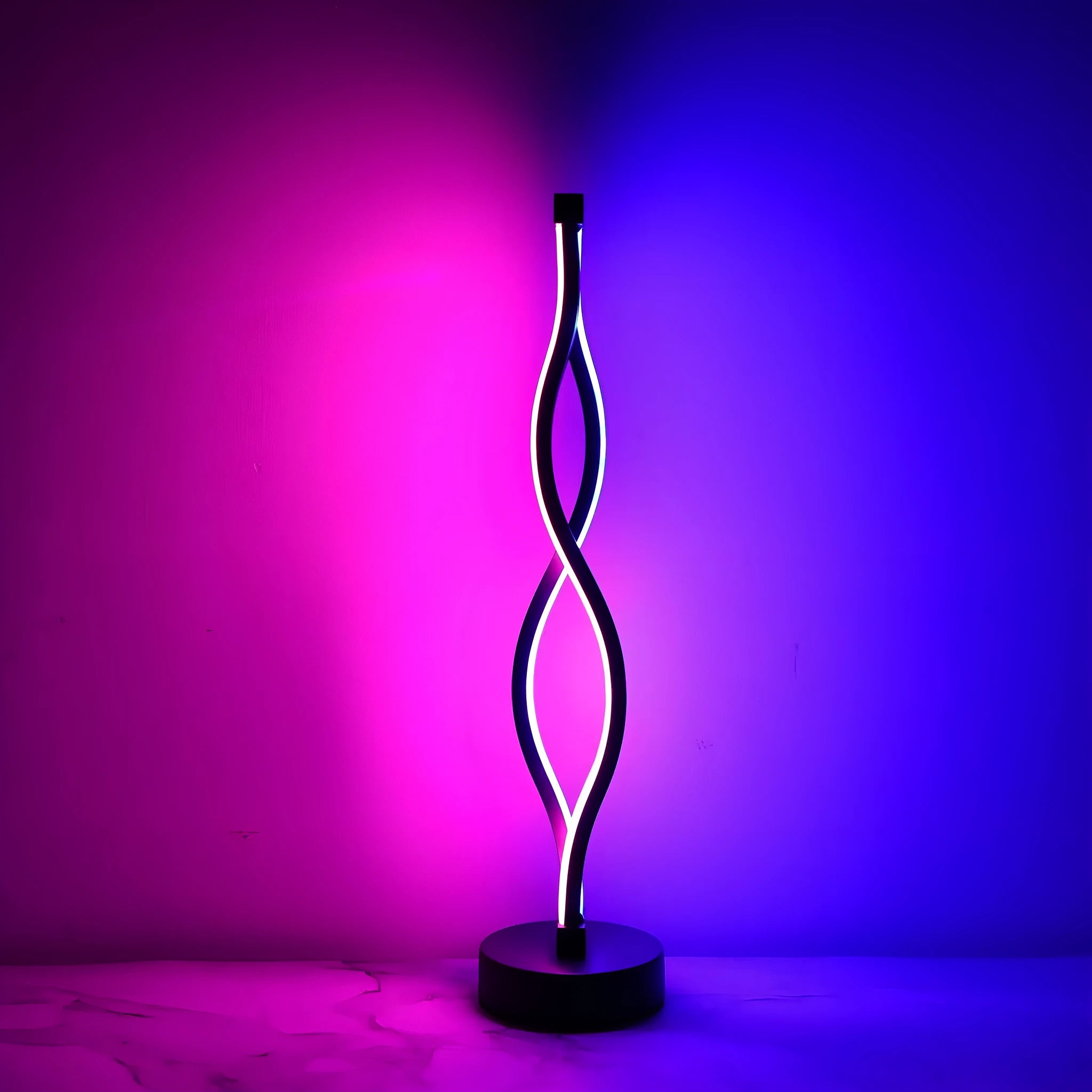 Black aluminium desk lamp with three-colour dimming button and touch controls for bedroom or office