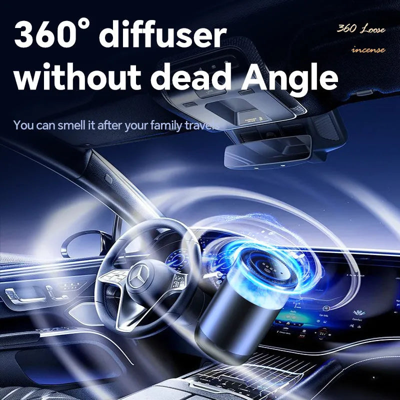Car aromatherapy diffuser cloud mist air freshener with charging cable for RVs trucks sedans