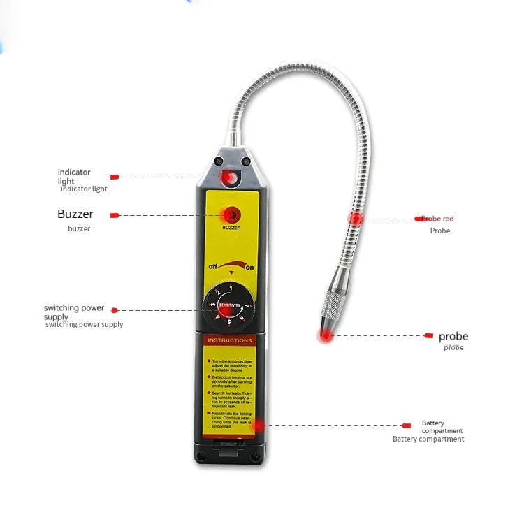 WJL-6000 halogen electronic car leak detector with 20cm probe for automotive refrigeration systems