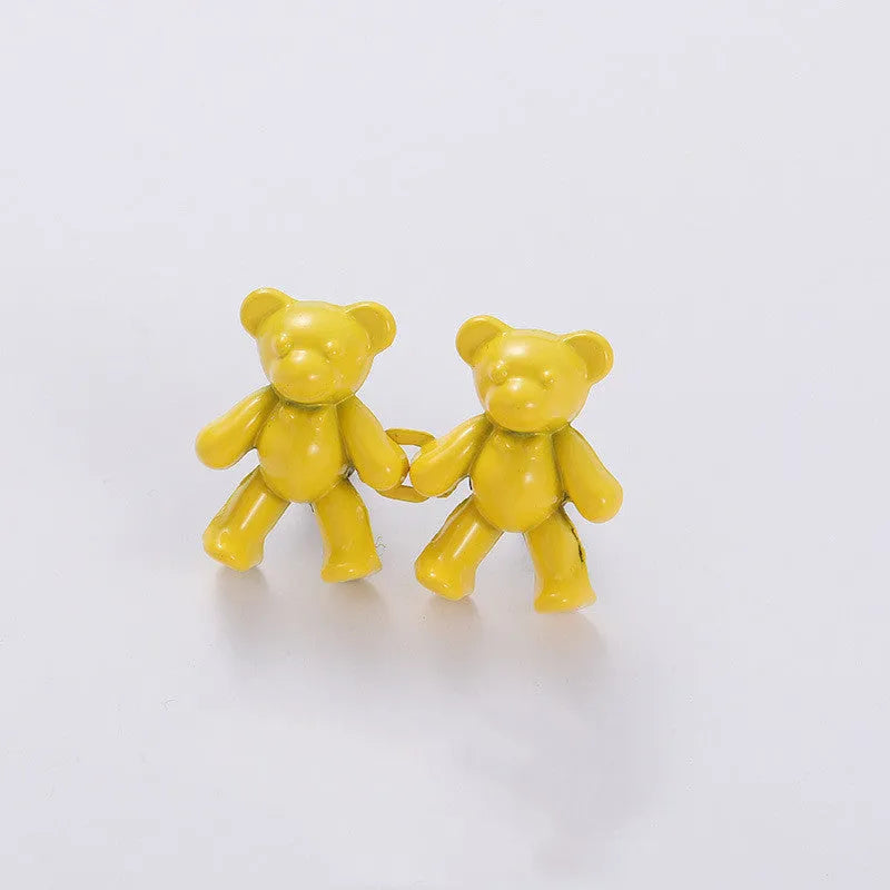 Cute bear alloy waist clip fastener for trousers, 40mm x 27mm, available in multiple colours
