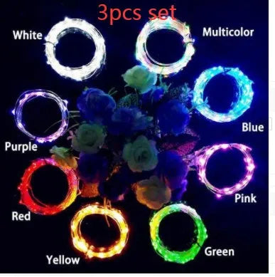 Flexible copper wire LED string lights with bottle stopper for wine bottle decorations