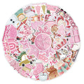 Pack of 50 colourful cute Christmas decoration stickers for cars, phones, and laptops.