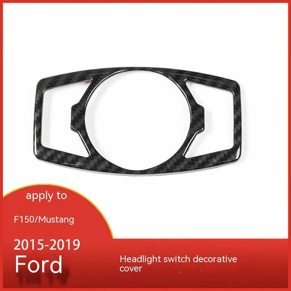 Carbon fibre pattern overlay sticker for Ford F150 Raptor headlight control panel