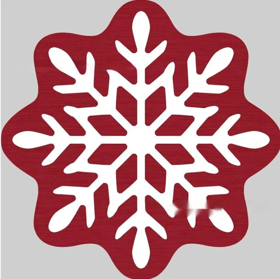 Square Christmas-themed polyester carpet with festive printed design, shown in 60cm and 80cm sizes.