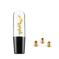 Transparent crystal car gear head with flower in water feature, 15cm length with three adapters