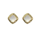 Simple geometric drop earrings made from natural shell, available in two styles, lightweight for daily wear.