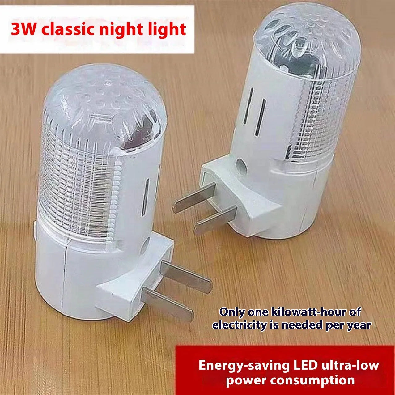 Minimalist white cube plug-in night light with US plug and selectable light colours