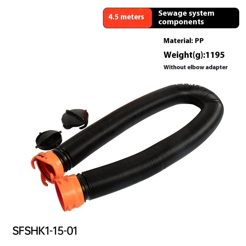 90 degree rotary elbow joint sewage hose for caravan motorhome wastewater drainage