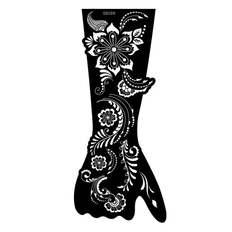 Geometric hollow template tattoo stickers showing intricate paper carving designs for stencilling