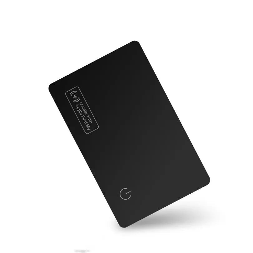 Black ultra-thin anti-loss tracking card for Apple devices with wireless charging