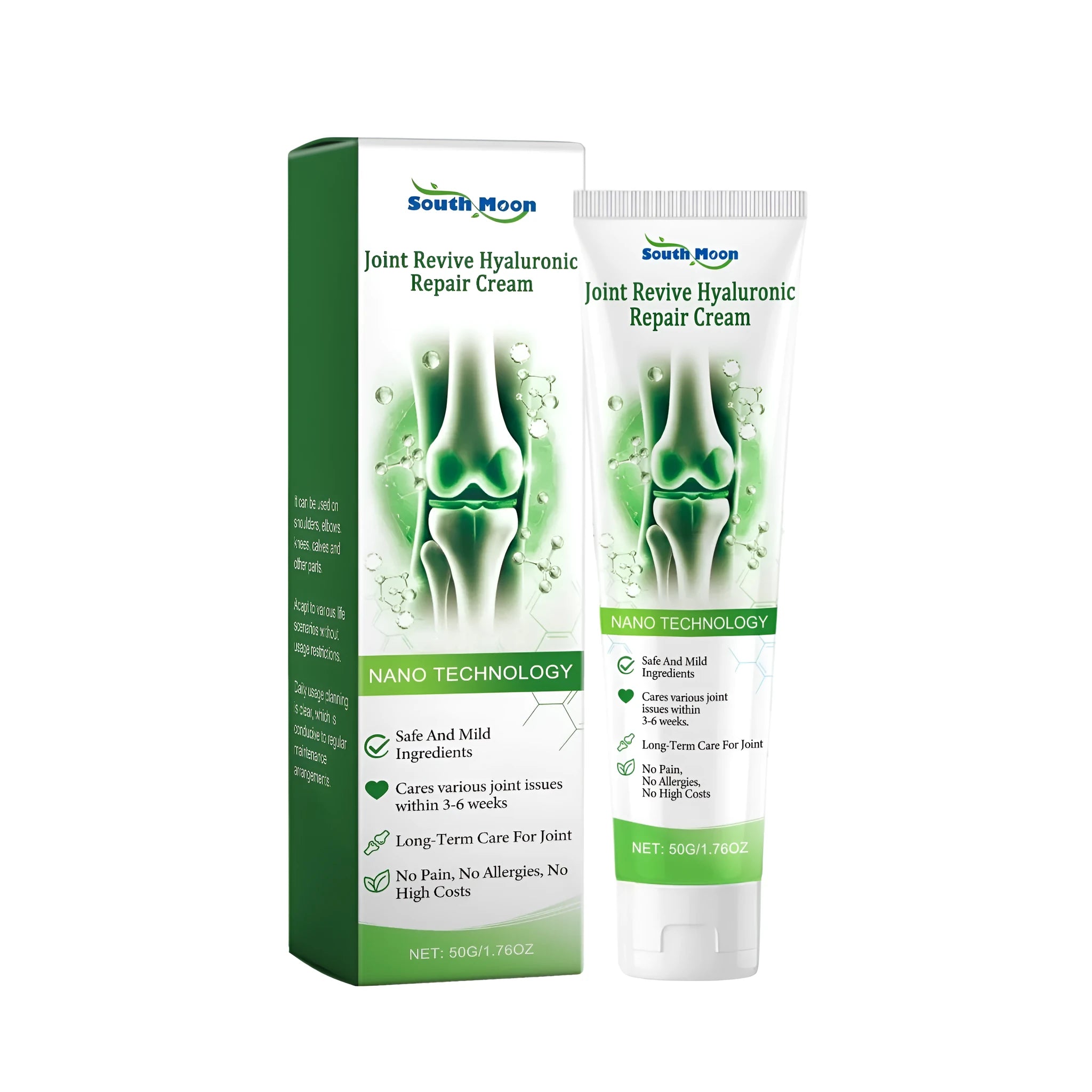 Joint Lubrication And Soothing Cream in a 50g pot with ginger, mint leaves, and hyaluronic acid