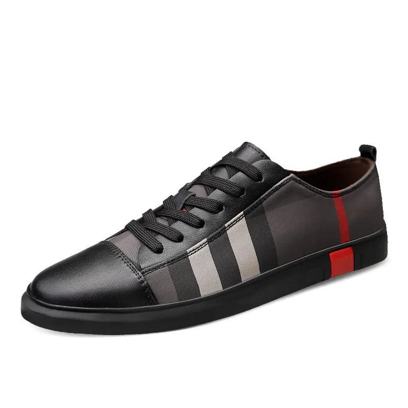 Peas Shoes dress shoes with genuine leather upper and rubber sole, shown in black and white, sizes 37-45.