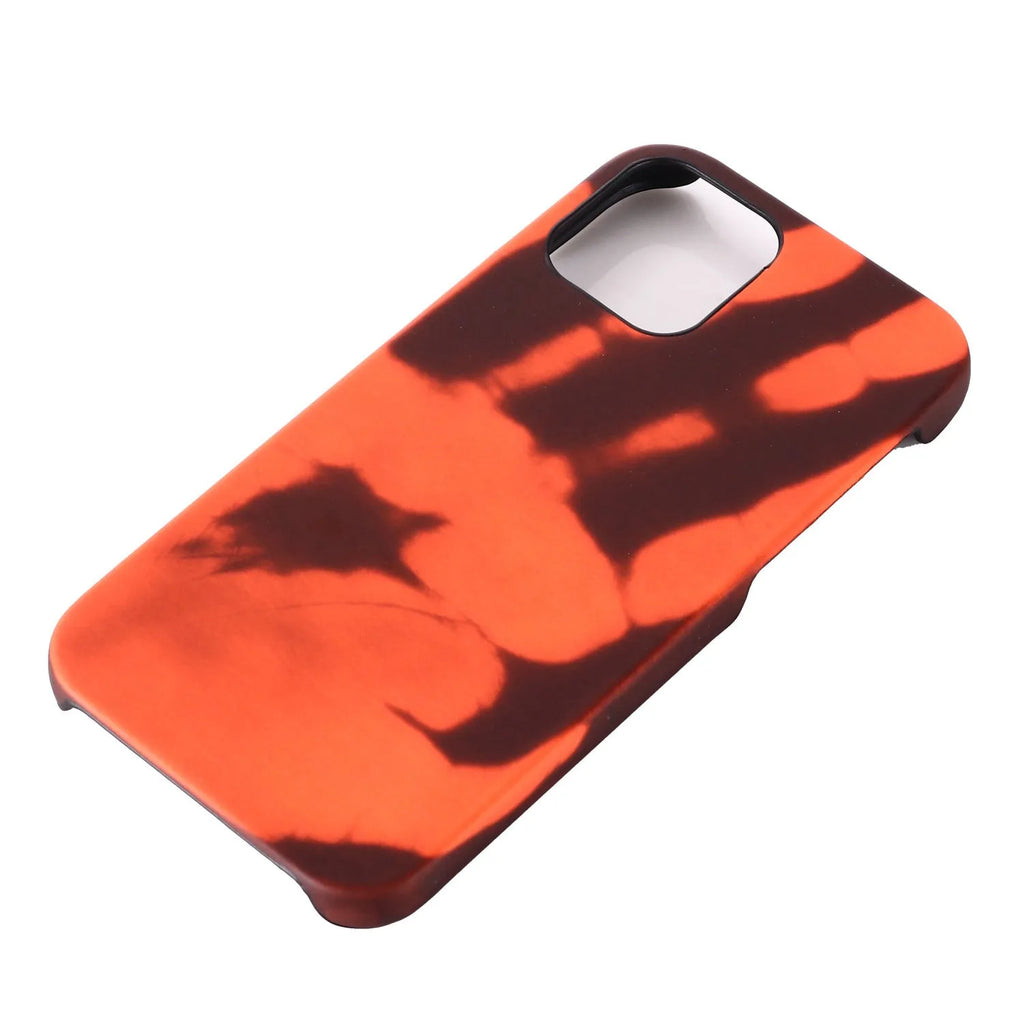 Thermal sensor colour phone case in black to red gradient for iPhone 14 Pro Max