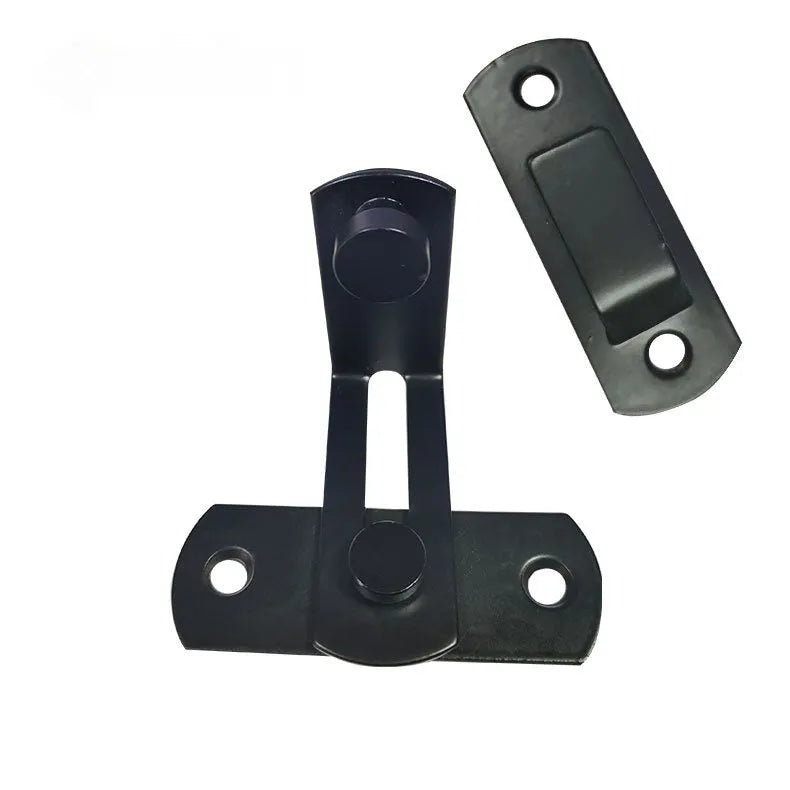Warehouse sliding door hook lock with 90-degree hasp mechanism in stainless steel or carbon steel