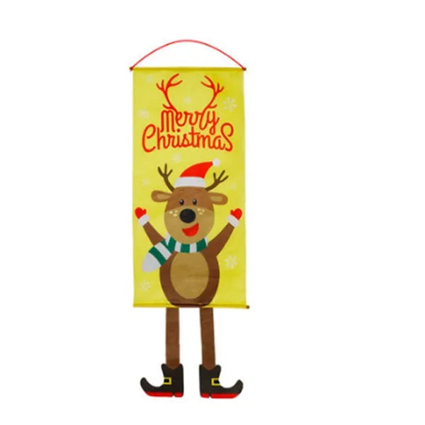 Christmas cloth poster featuring Santa Claus design, measuring 115x40cm, for window decoration