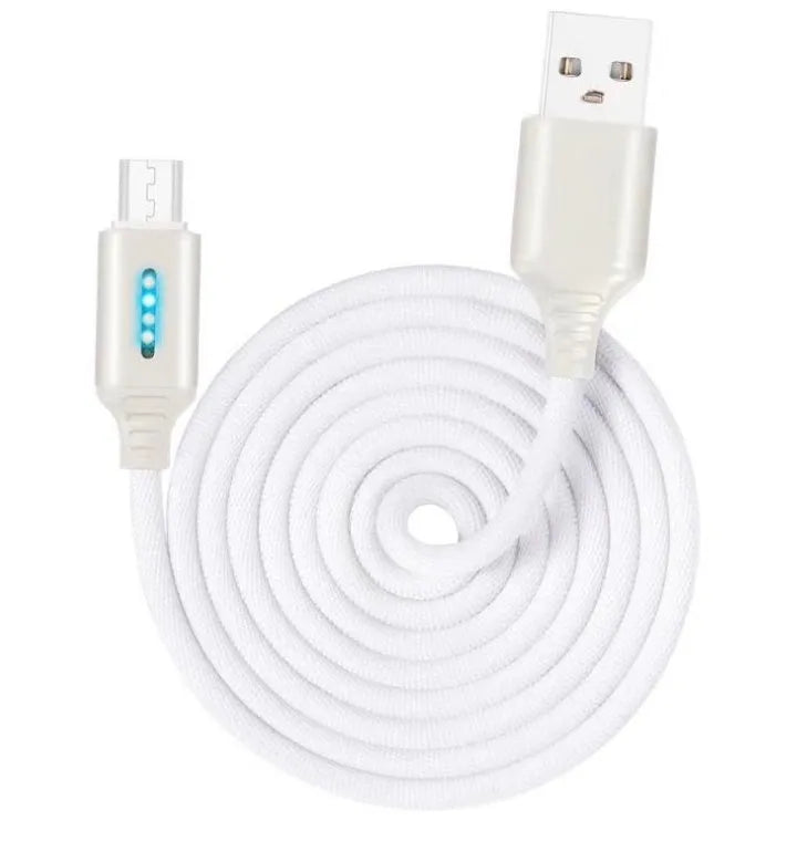 Fabric weaving fast charging cable showing woven texture and USB connector