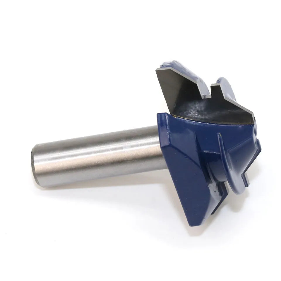 Blue hard alloy wood milling cutter with 45 degree tenon knife for face milling operations.