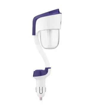 Mini car humidifier with USB, 50ml tank, in black, white, purple, blue colour options