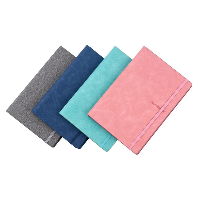 Elfinbook TS A5 loose leaf notebook with imitation leather cover and pen, available in four colours