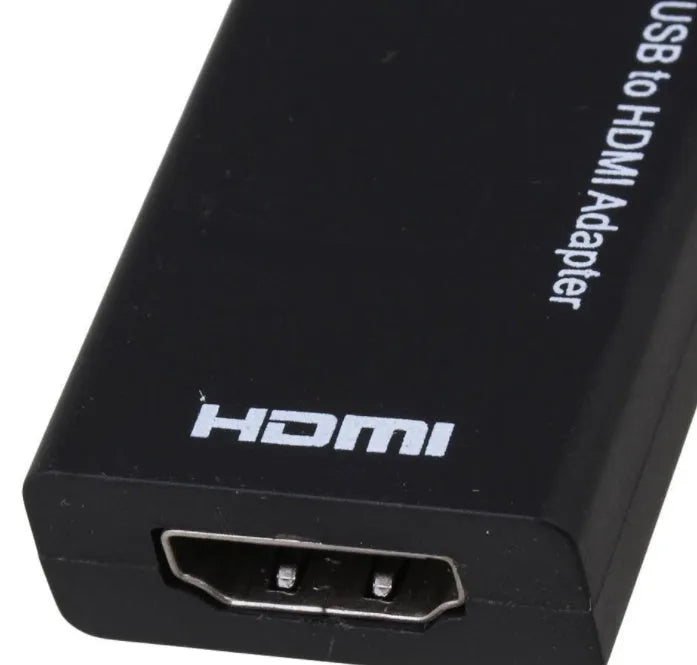 Black DisplayPort and micro USB to HDMI adapter with a 12cm short cable.