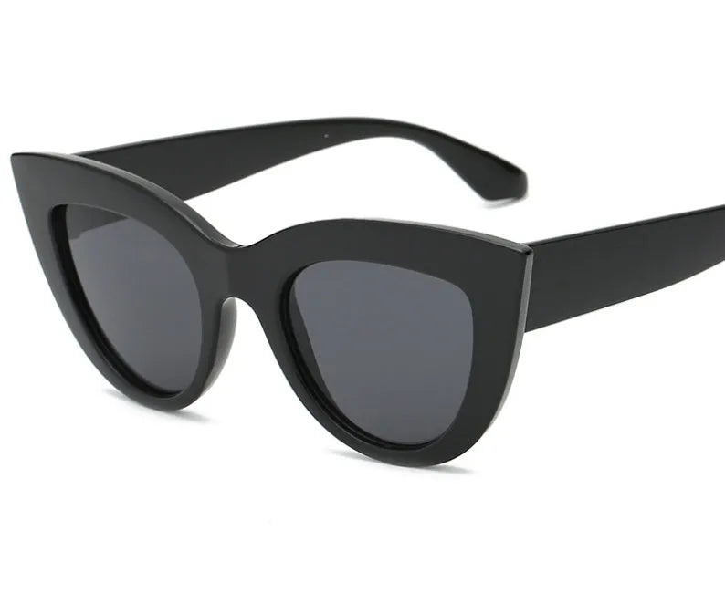 Black frame double grey fashion sunglasses with AC lenses and UV400 protection