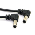 90 degree double bend DC power extension cable, 60cm, black, 5.5/2.5mm tuning fork head