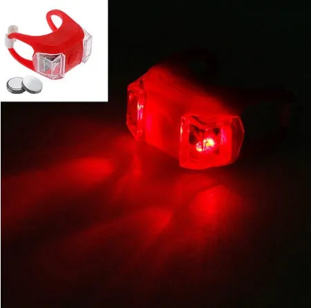 Mountain bike warning light set with silicone waterproof housing, A-style and B-style lights, multifunctional fixing for handlebars