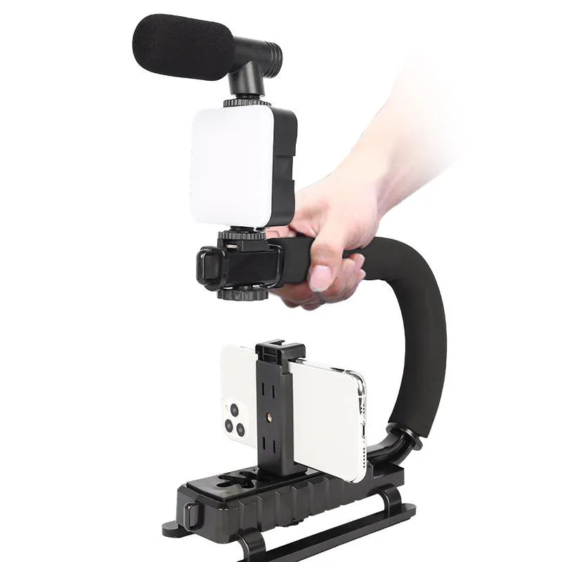 LED mini square outdoor pocket light tripod flash with rotatable head