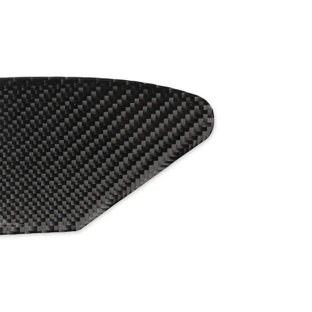 Black carbon fibre USB charging port panel decorative sticker with 3M adhesive backing.