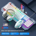 F3010 black and white mechanical keyboard bundles with mouse and headset on a desk