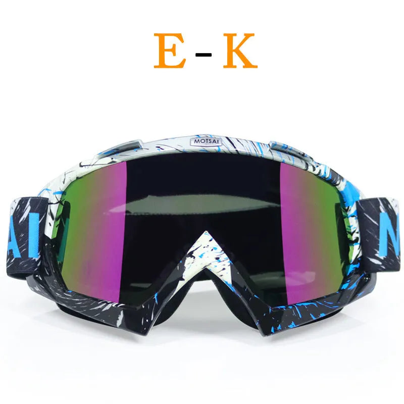 ABS off-road riding goggles with windproof design and interchangeable glasses in unisex avant-garde colours