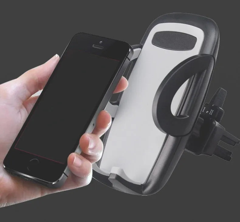 Universal mobile phone holder attached to car air conditioning outlet