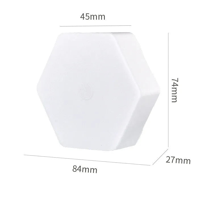 White wireless remote control pat light with compact rectangular design and touch surface