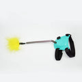 Funny cat stick with strong bite-resistant feathers in green, pink, and blue colours