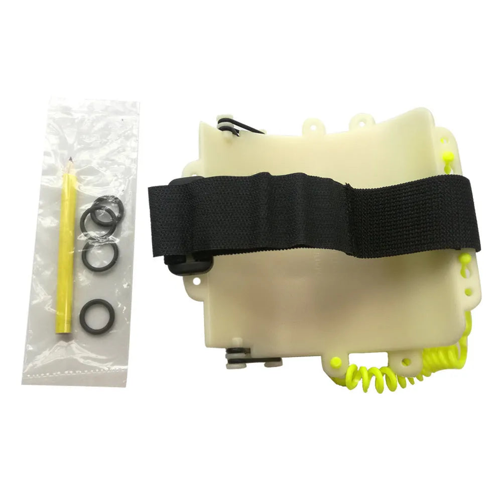White luminous ABS wrist writing board for underwater diving communication with pencil and spare O-ring
